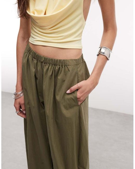 ASOS White Asos Design Tall Cotton Nylon Blend Pull On Balloon Trousers