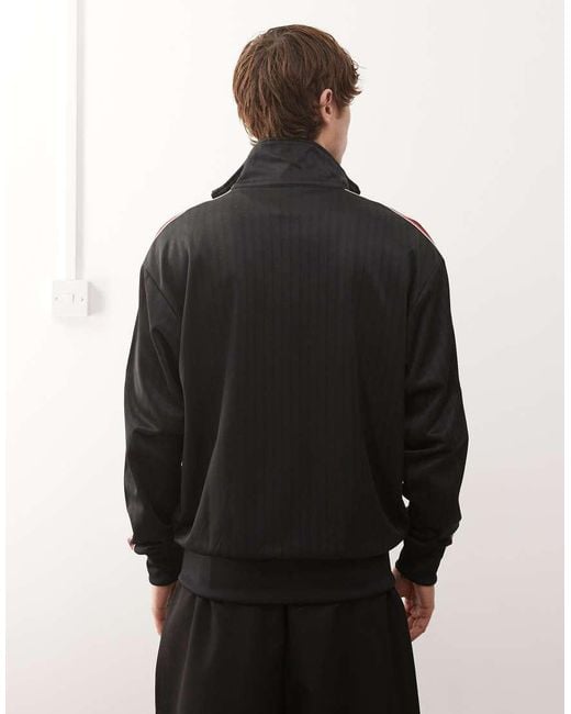 Adidas Originals Black Firebird Loose Pinstripes Track Top for men
