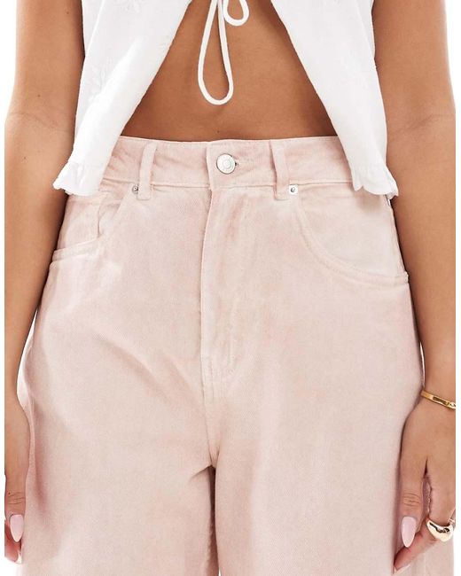 ASOS White High Waisted Barrel Leg Jeans