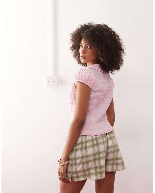 Collusion Pink Textured Fitted Shirt