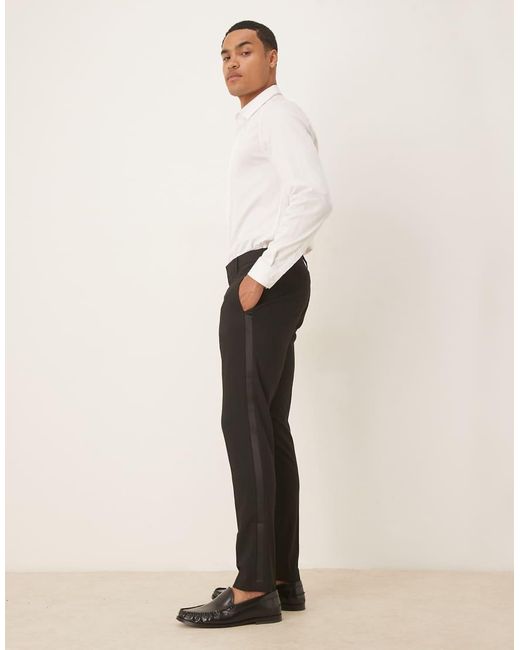 Pantalones De Esmoquin Negros De Corte Pitillo De ASOS de hombre de color Black