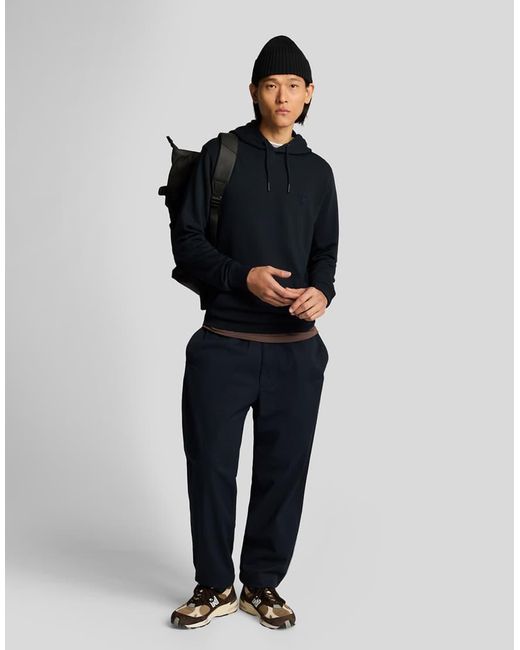 Lyle & Scott Black Mid Layers Superfine Pullover Hoodie for men