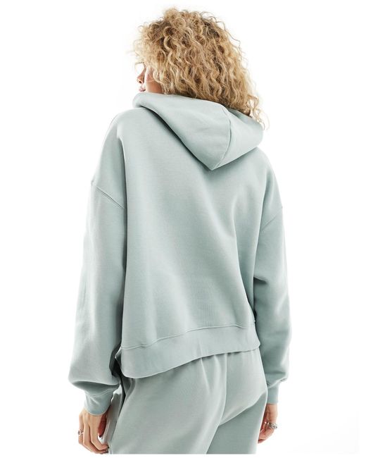 New Balance Gray Linear Heritage Brushed Back Hoodie