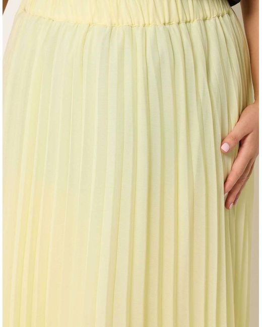 Yours Clothing Yellow Pleated Maxi Skirt