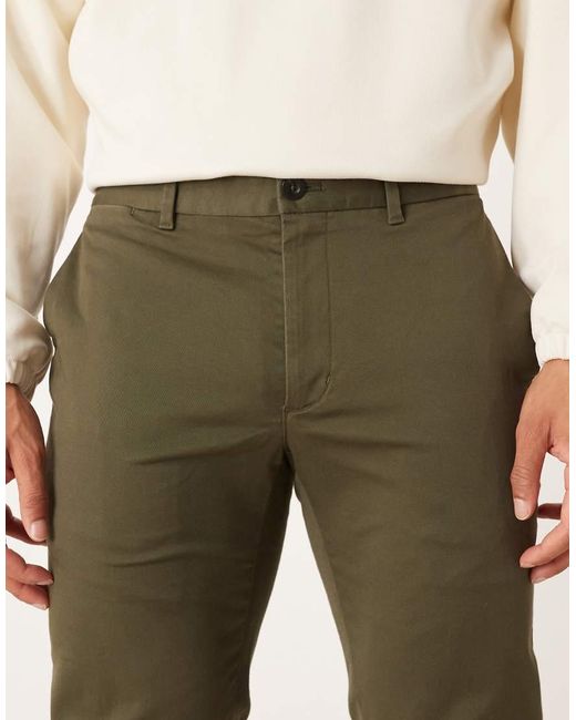 Mango Natural Barna Cotton Mix Slim Trousers for men