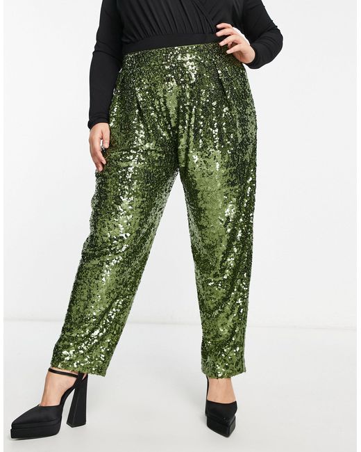 Pantalones holgados ASOS de color Green