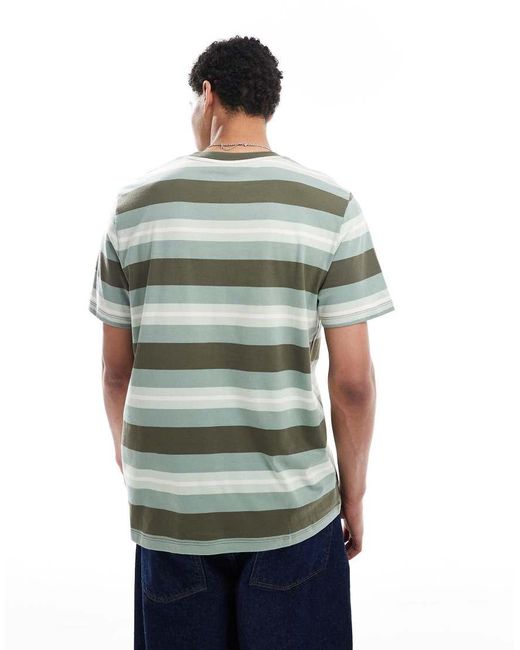 Camiseta A Rayas De Manga Corta De Timberland de hombre de color Green