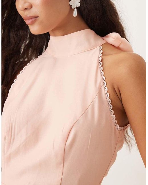 True Decadence Pink Strapeless Maxi Dresses