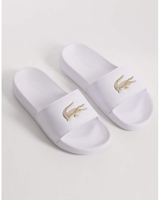 Lacoste White Serve 0.0 Logo Sliders