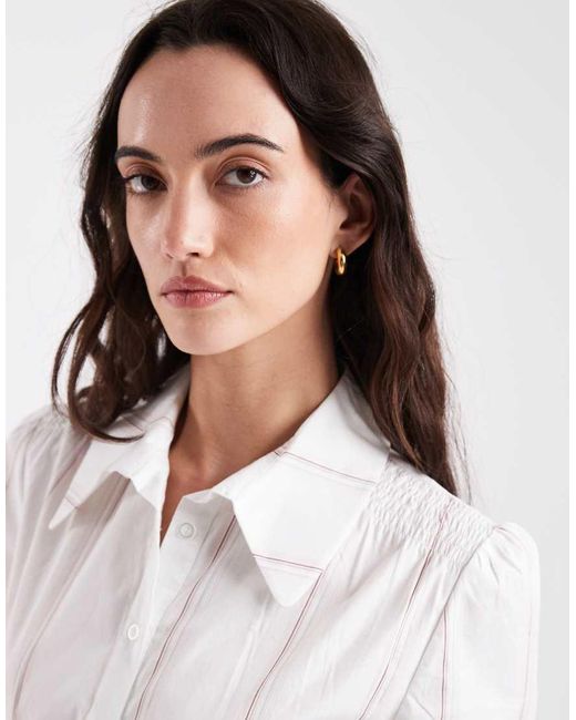 laagam White Arlie Fitted Short Sleeve Shirt