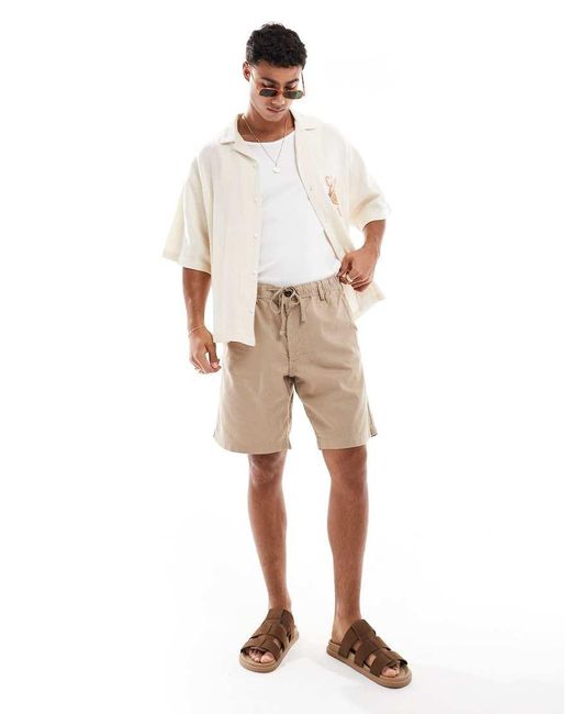 Jack & Jones Natural Linen Mix Short for men