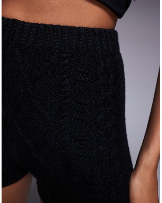 AFRM Black Heavy Cable Knit Hot Pant Short Co-ord