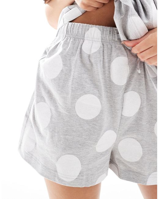 ASOS White – pyjama aus oversize-t-shirt und shorts