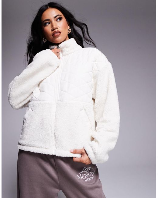 The North Face White Cabin Fleece Full Zip Jacket