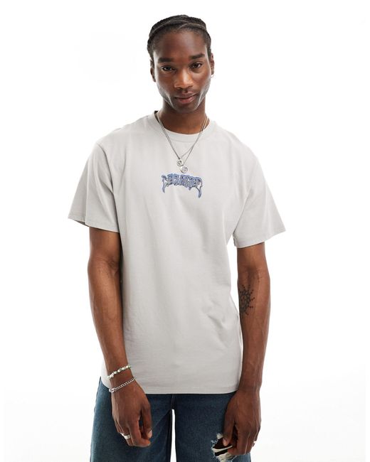 T-shirt oversize color pietra con grafica skate sul retro di Reclaimed (vintage) in White da Uomo