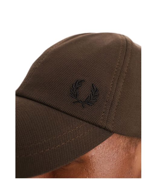 Fred Perry Black Logo Cord Cap for men
