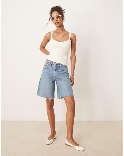 Abercrombie & Fitch White Sweetheart Neckline Contrast Top