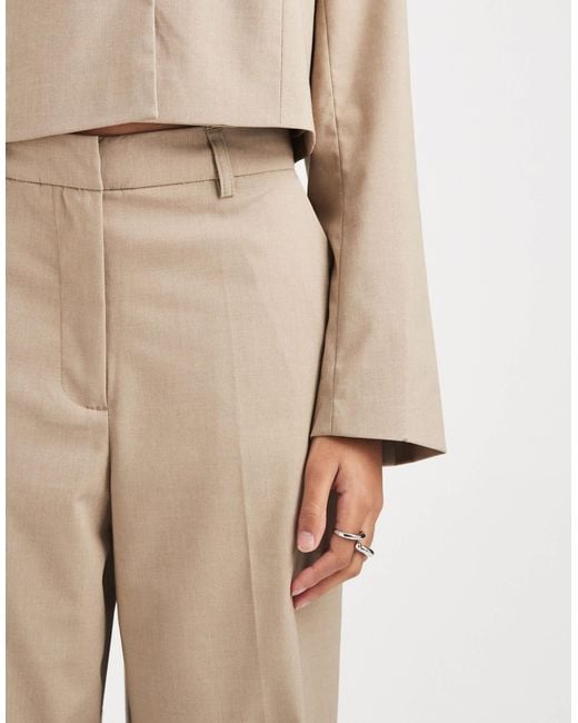 Pieces Natural Tailored High Waisted Wide Leg Trousers Co-Ord