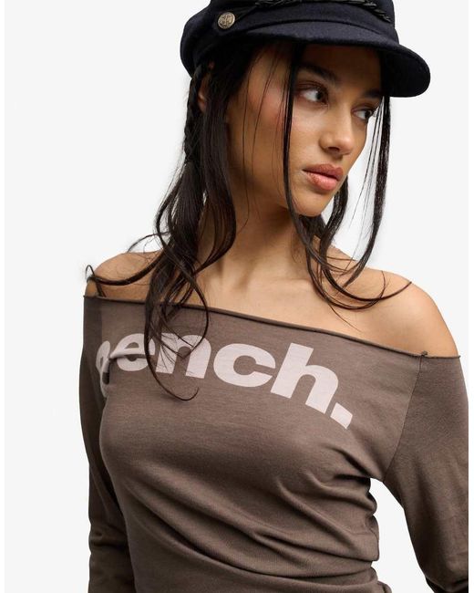 Bench x Superdry & Co Brown Fitted Long Sleeve Layer Top