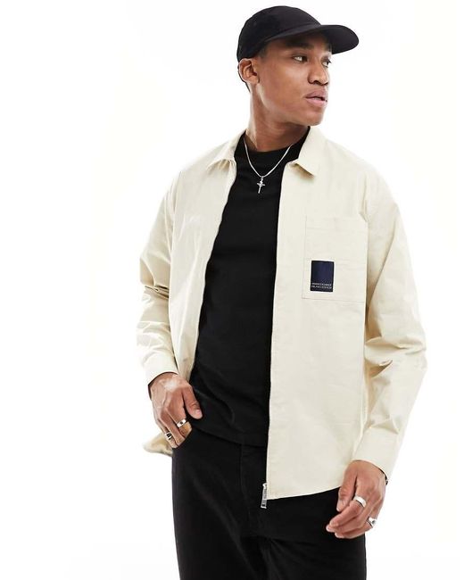 Camicia con zip uomo clearance