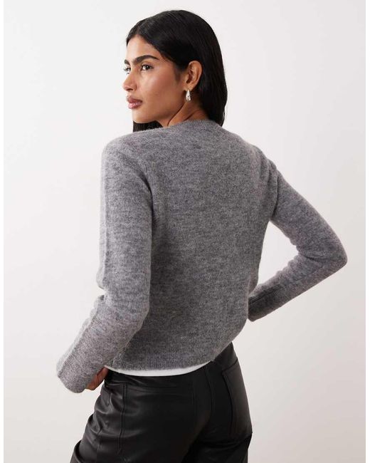 Mango Gray Alpaca Wool Mix Crew Neck Jumper