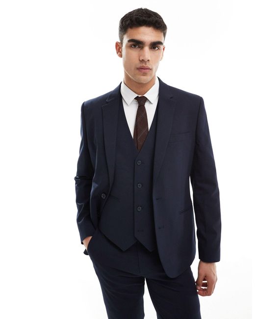 ASOS Blue Slim Suit Jacket for men