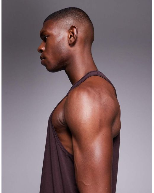 4505 Purple Quick Dry Performance Jersey Drop Armhole Tank With Scoop Neck for men