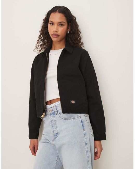Dickies Black Lined Cropped Eisenhower Jacket