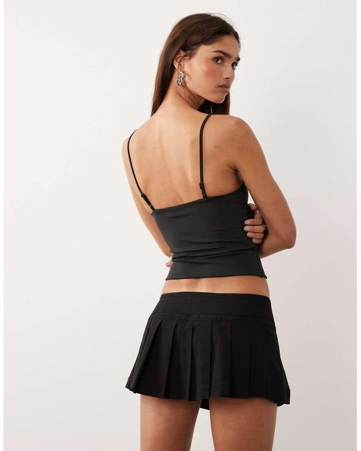 I.AM.GIA Gray Charmi Buckle Detail Pleated Ultra Mini Skort