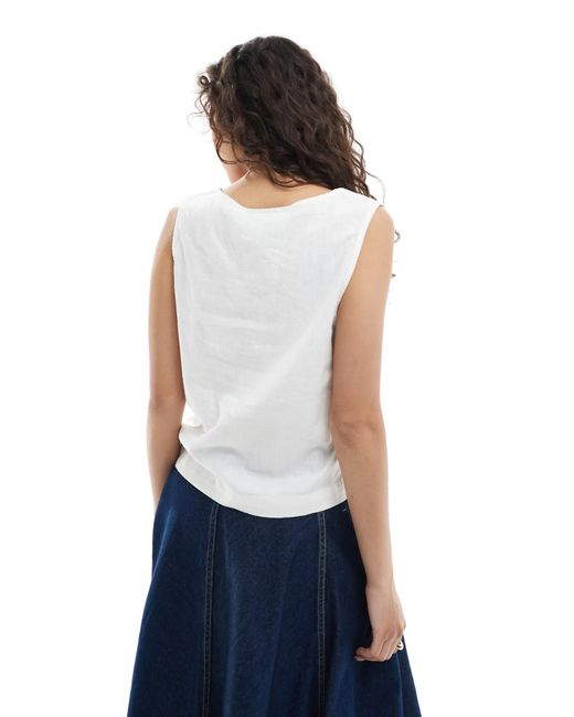 JJXX White – oberteil aus leinenmix