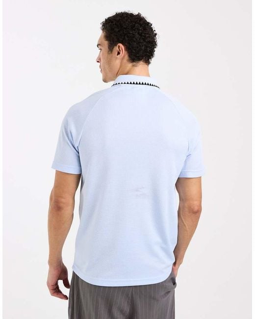 Adidas Originals White Chest Stripes Slim Polo for men