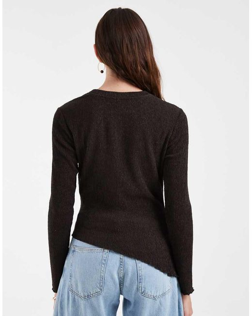 ONLY Blue Textured Asymmetric Top