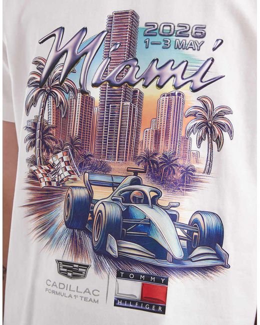 Tommy Hilfiger White X Cadillac F1 Miami T-shirt for men