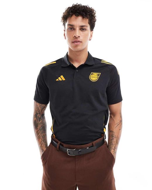 Adidas Originals Blue Adidas Football Jamaica 24/25 Polo Shirt