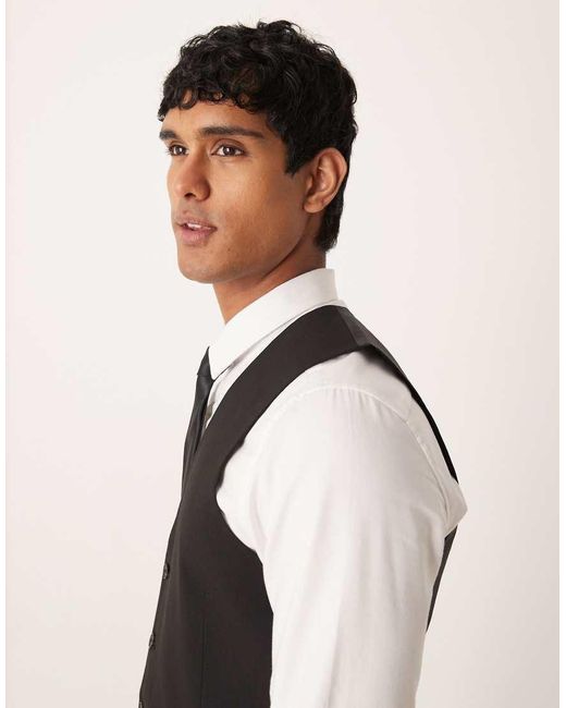 ASOS Black Skinny Suit Waistcoat for men