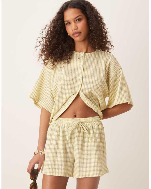 ASOS Geruite Boxershort Met Textuur in het Natural