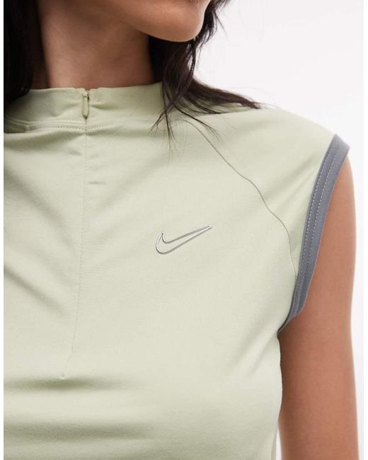 Nike Green Sleeveless Zip Top