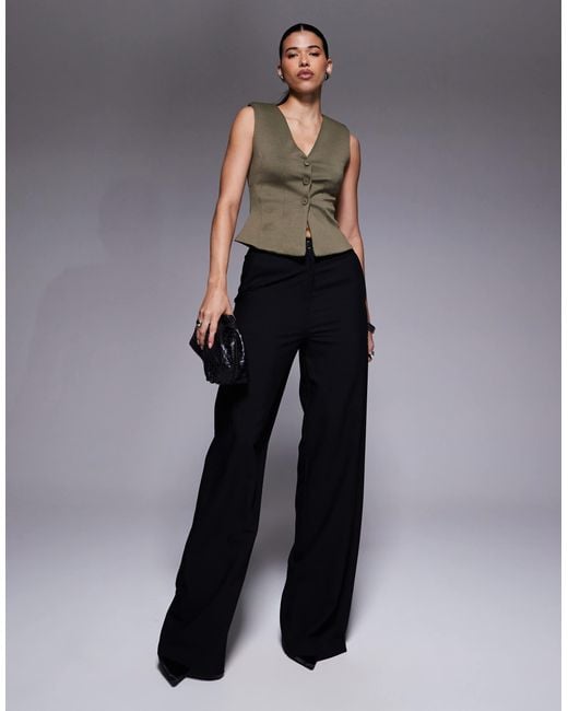 Exclusivité - - veston boutonné à taille cintrée en tissu doux Kaiia en coloris Gray