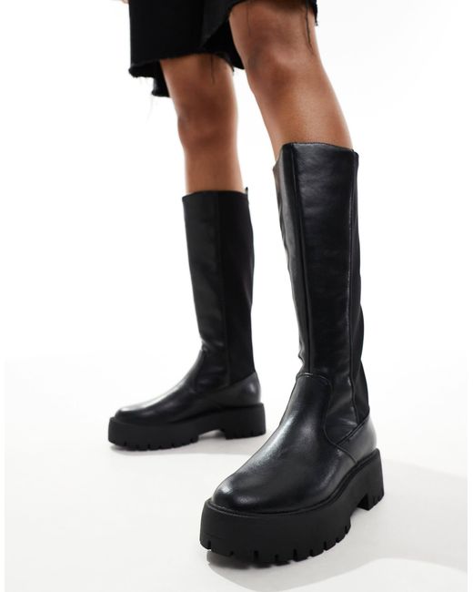 Stradivarius Black Riding Boot