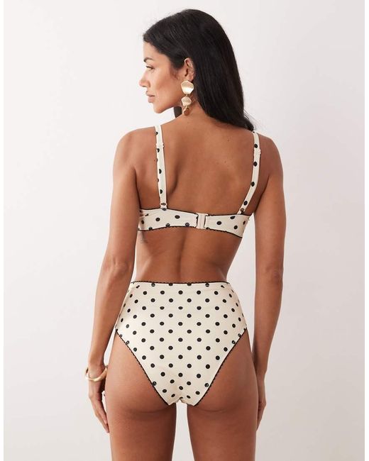 Peek & Beau Multicolor High Waist Bikini Bottom With Trim Detail