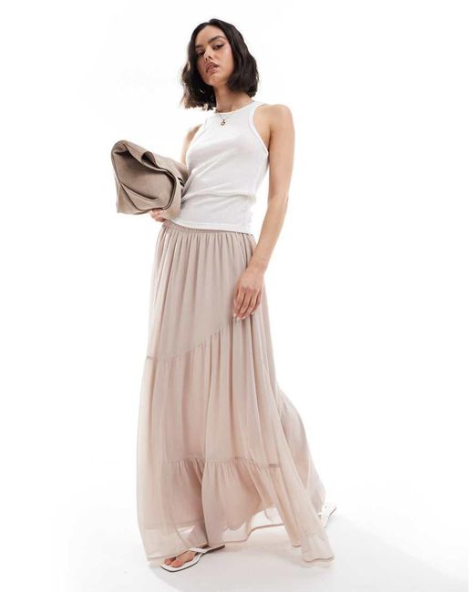 ASOS White Floaty Soft Boho Maxi Skirt