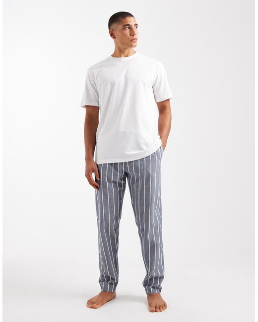 Coffret cadeau pyjama à carreaux avec pantalon et t-shirt - rayures hes et grises Only & Sons pour homme en coloris Blue