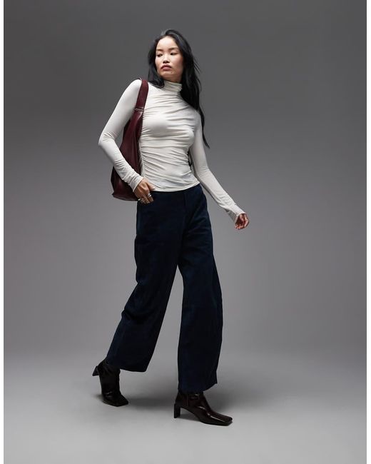 Top Accollato Slim Asimmetrico A Maniche Lunghe di & Other Stories in Gray