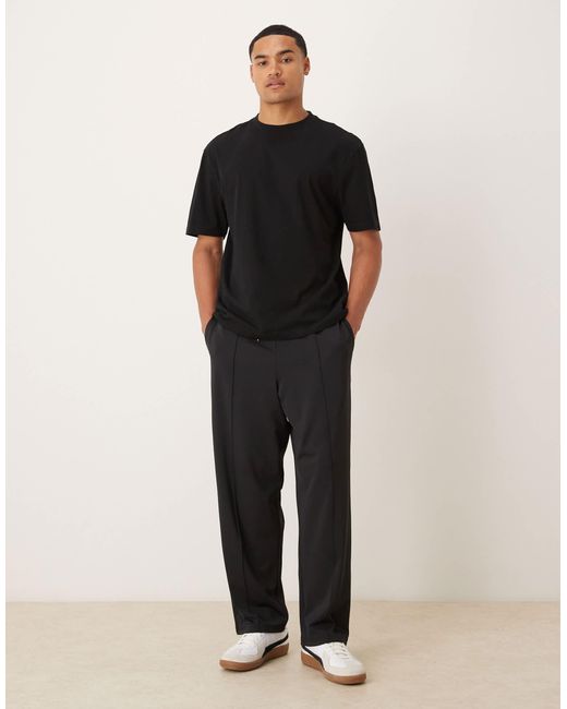 ASOS Black Heavyweight Tapered jogger for men