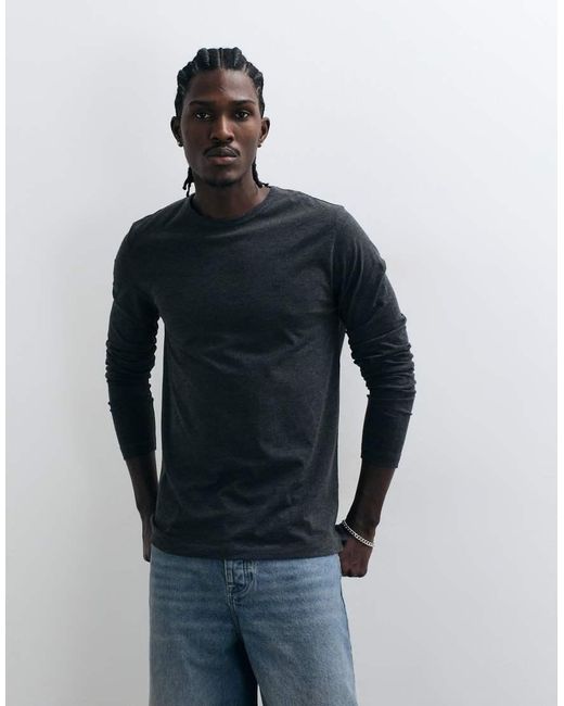 French Connection Blue Long Sleeve Crew Neck T-shirt for men