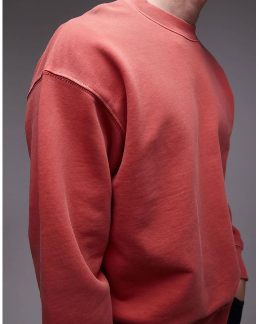 ARKET – lässig geschnittenes sweatshirt aus stückgefärbtem ftee in Red für Herren