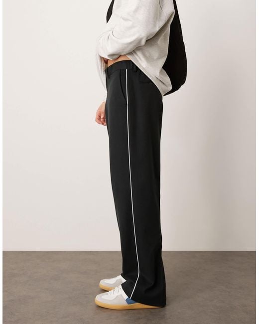 Pantalon large elegant avec lisere lateral ASOS pour homme en coloris Noir Lyst
