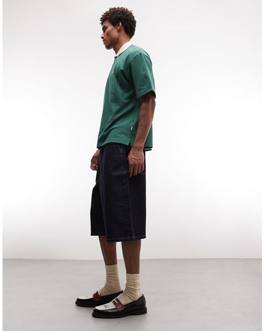 BLKVIS Green Script Denim Shorts for men