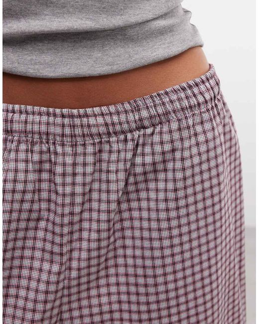 Collusion Purple 3/4 Nylon Check Jort