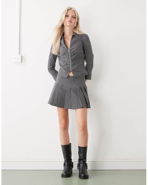 Collusion Gray – figurbetonte, elegante bengaline-hemdbluse